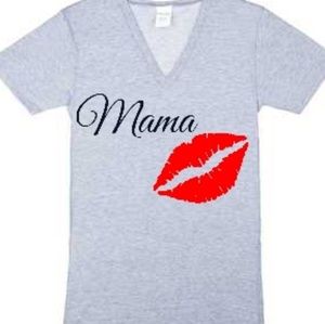 Mama with red lips